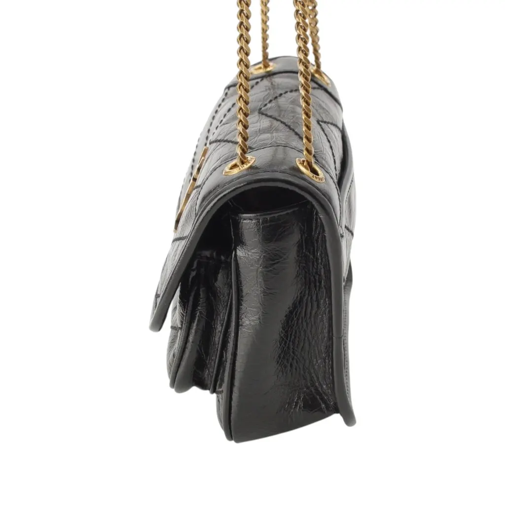 Saint Laurent Mini Crinkled Calfskin Niki Black Leather Very good - Inside View