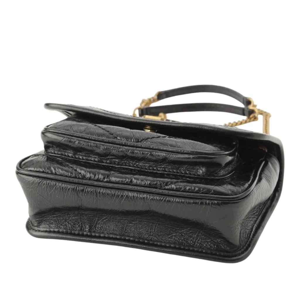 Saint Laurent Mini Crinkled Calfskin Niki Black Leather Very good - Box View