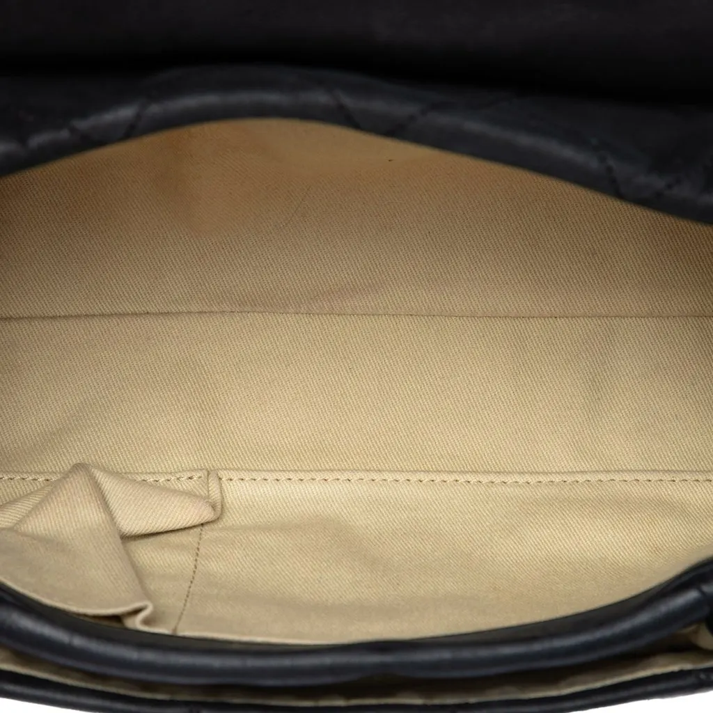 Chanel Large Quilted Iridescent Calfskin Chic Quilt Flap Black Leather Very good - Model View