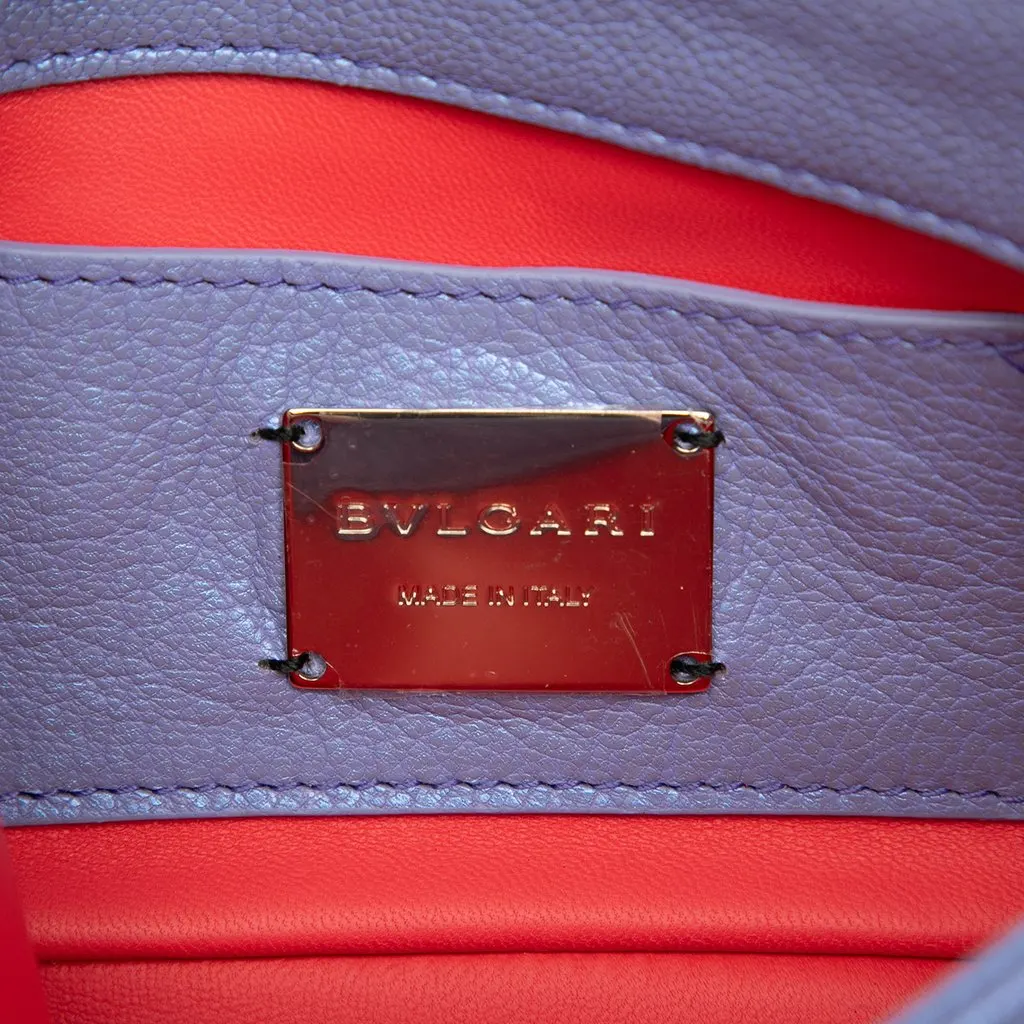 Bvlgari Leather Serpenti Cabochon Chain Crossbody Purple Leather Very good - Box View