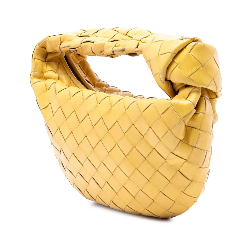 Bottega Veneta Mini Nappa Intrecciato Jodie Yellow Leather Very good - Back View
