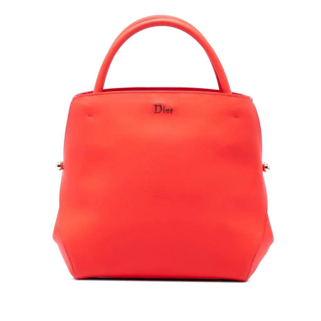Dior Small Smooth Calfskin Diorbar Tote Red Leather Very good - Front View
