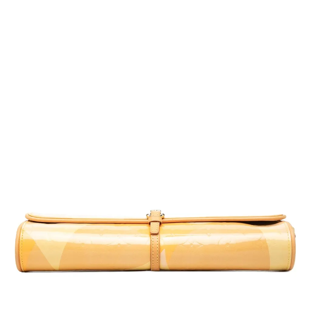 Louis Vuitton Monogram Vernis Fleurs Pochette Yellow Leather Very good - Inside View