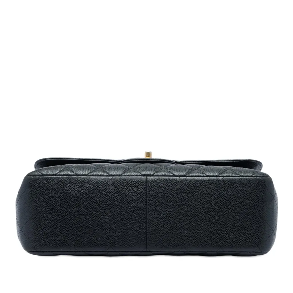 Chanel Jumbo Classic Caviar Double Flap Black Leather Very good - Inside View