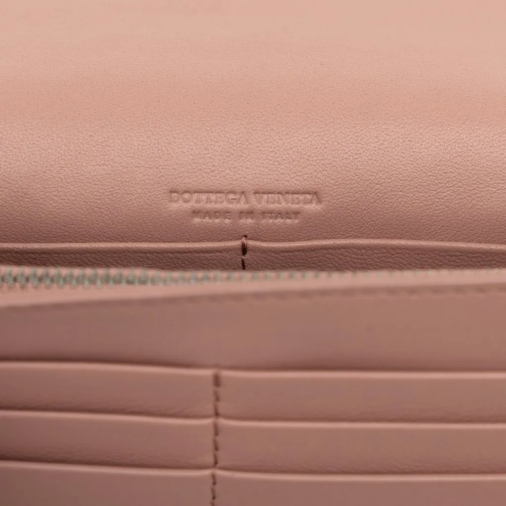 Bottega Veneta Nappa Intrecciato Wallet on Chain Pink Leather Very good - Box View