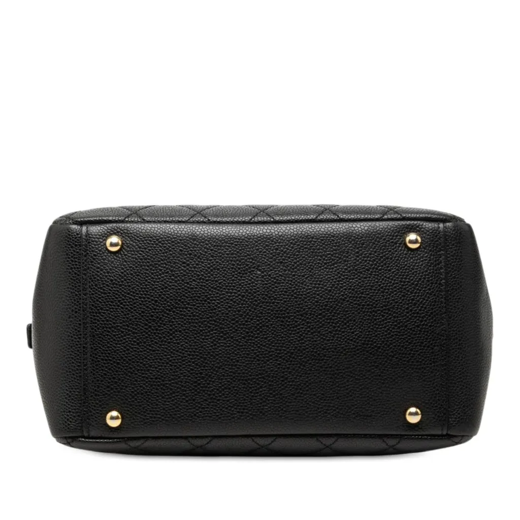 Chanel Petite Caviar Timeless Tote Black Leather Good - Inside View