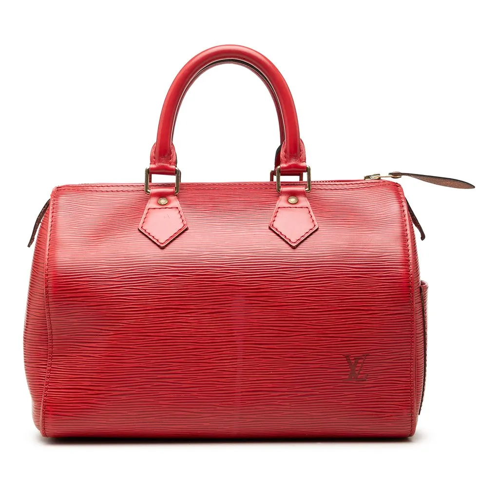 Louis Vuitton Epi Speedy 25 Red Leather Good - Front View