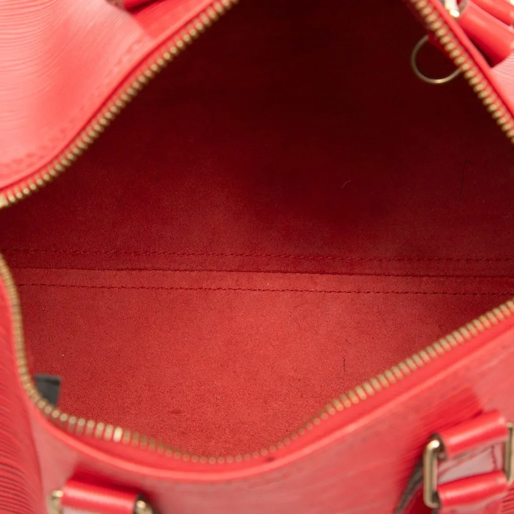 Louis Vuitton Epi Speedy 25 Red Leather Good - Model View