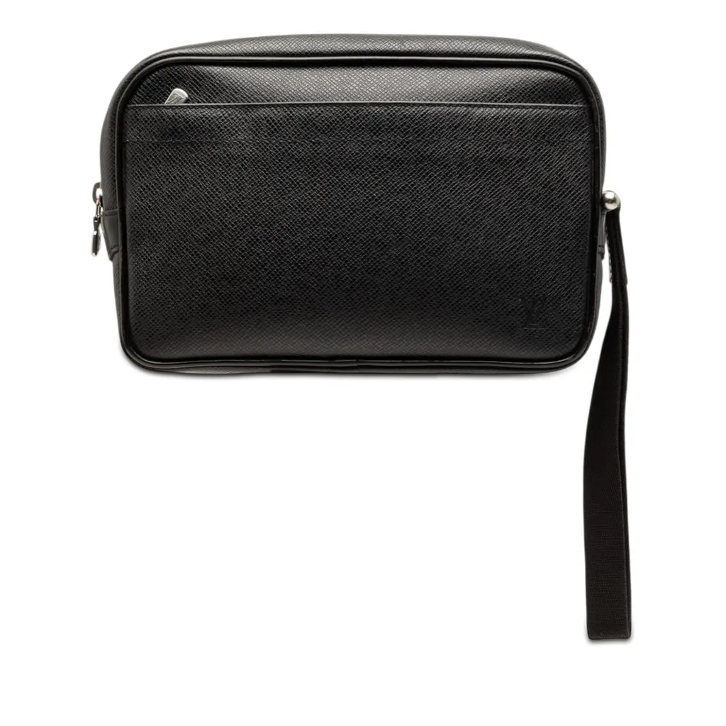 Louis Vuitton Taiga Pochette Kaluga Black Leather Very good - Front View