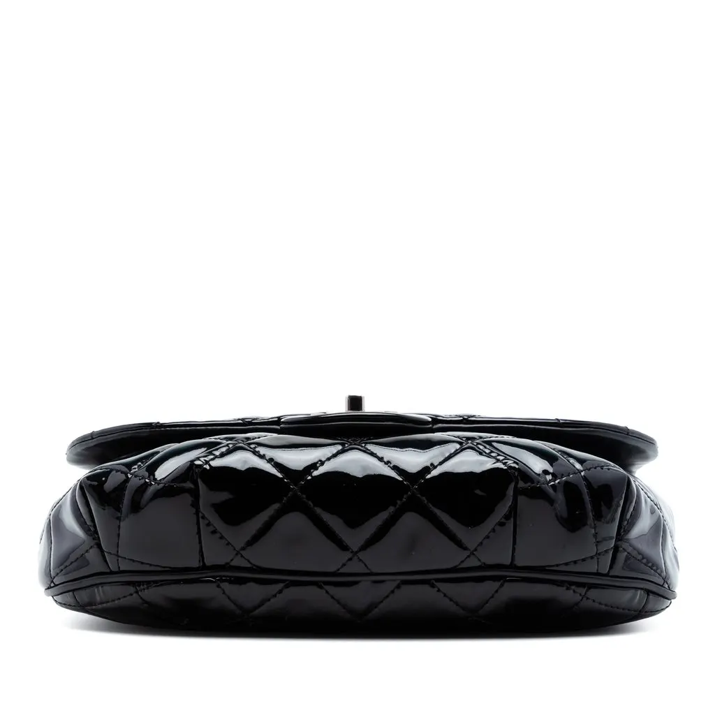 Chanel Medium Quilted Patent Bubble CC Flap Black Leather Very good - Inside View