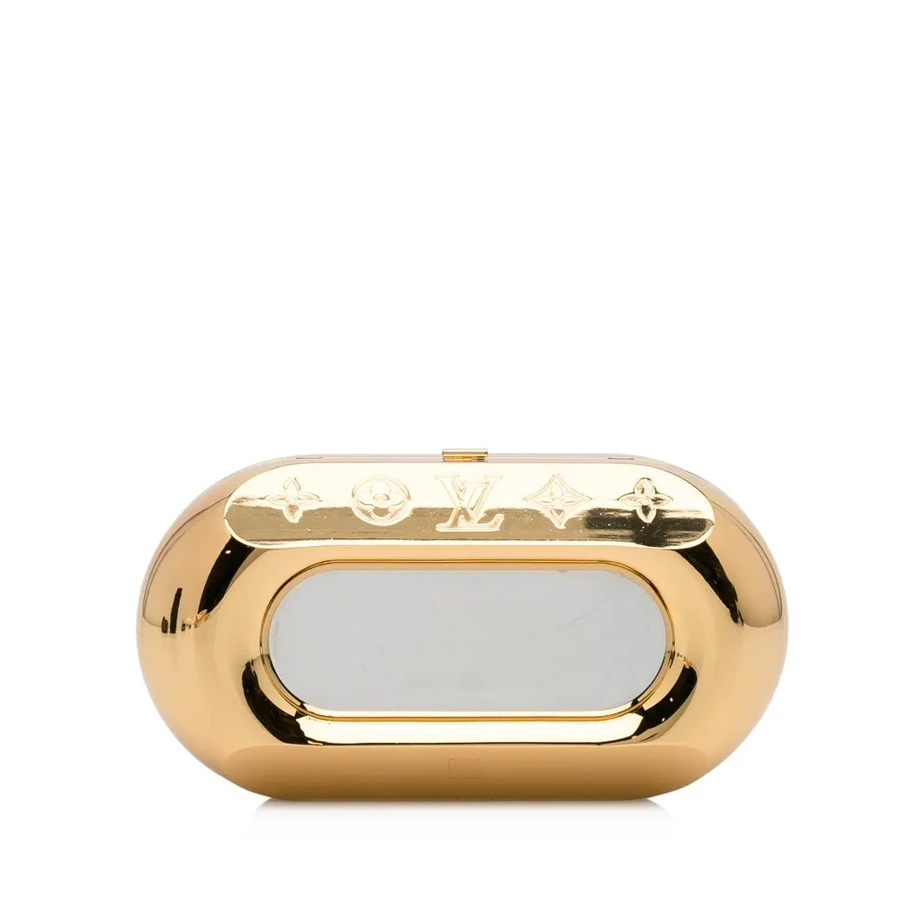 Louis Vuitton Minaudiere Shell Clutch Gold Metal Good - Inside View