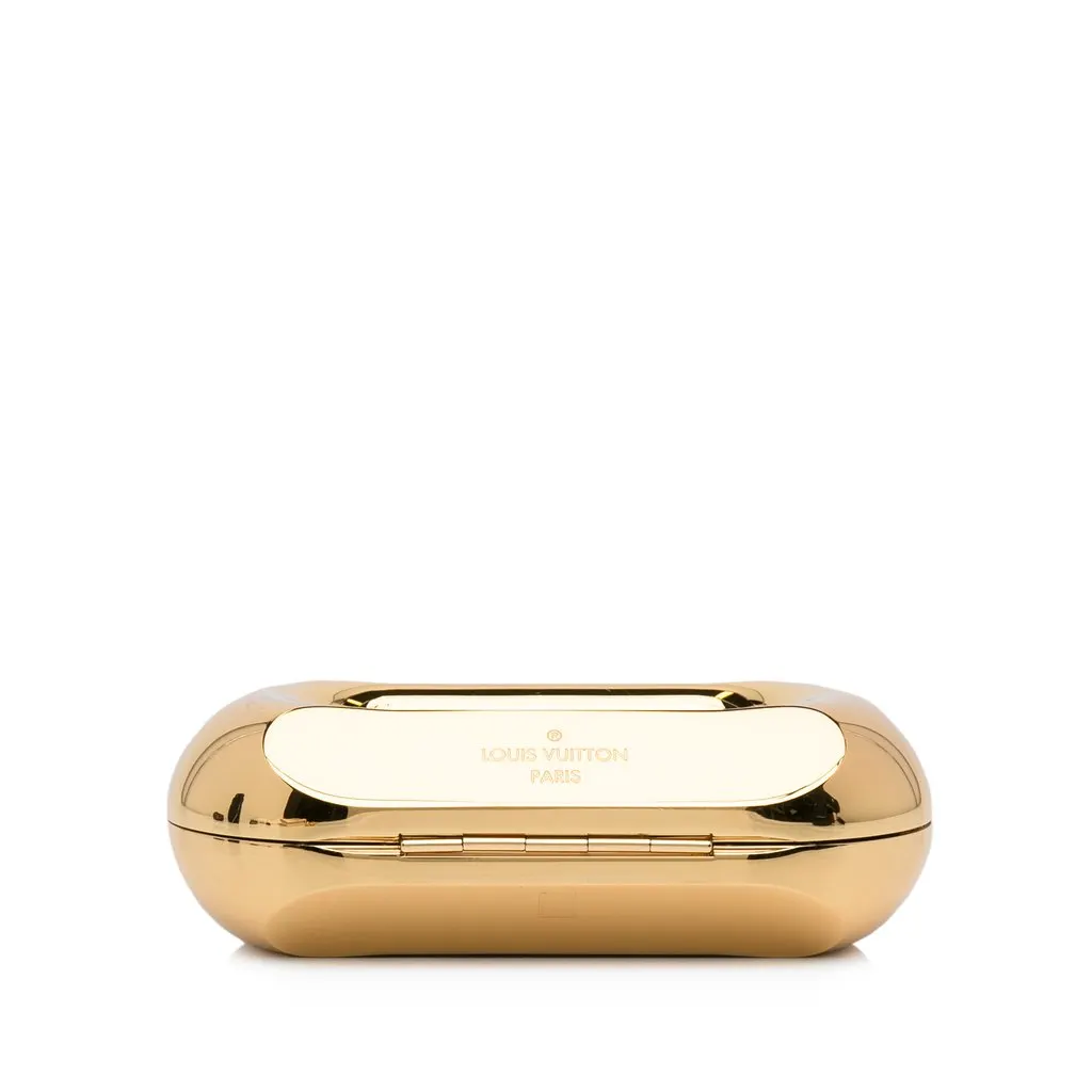 Louis Vuitton Minaudiere Shell Clutch Gold Metal Good - Model View