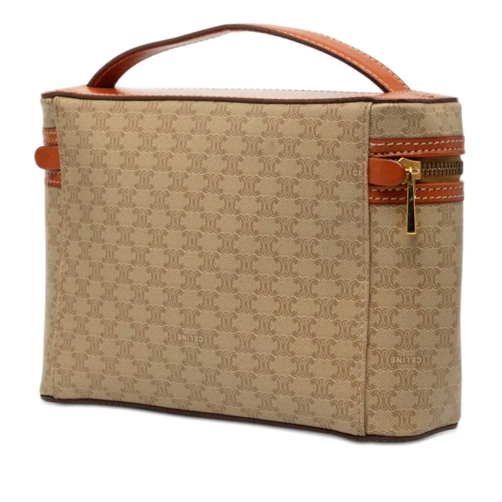 Celine Macadam Coated Canvas Vanity Bag Beige Very good - Back View