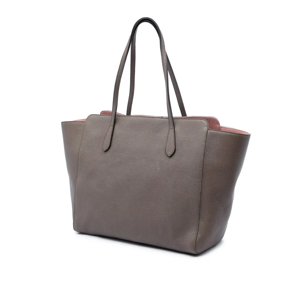 Gucci Medium Calfskin Swing Tote Brown Leather Very good - Back View