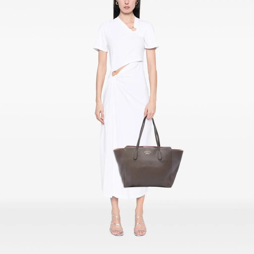 Gucci Medium Calfskin Swing Tote Brown Leather Very good - Box View