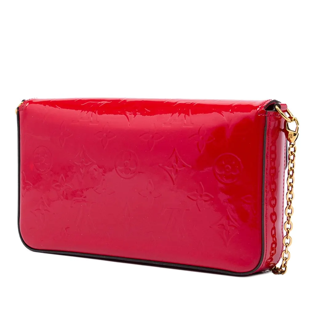 Louis Vuitton Monogram Vernis Pochette Felicie Red Leather Very good - Back View