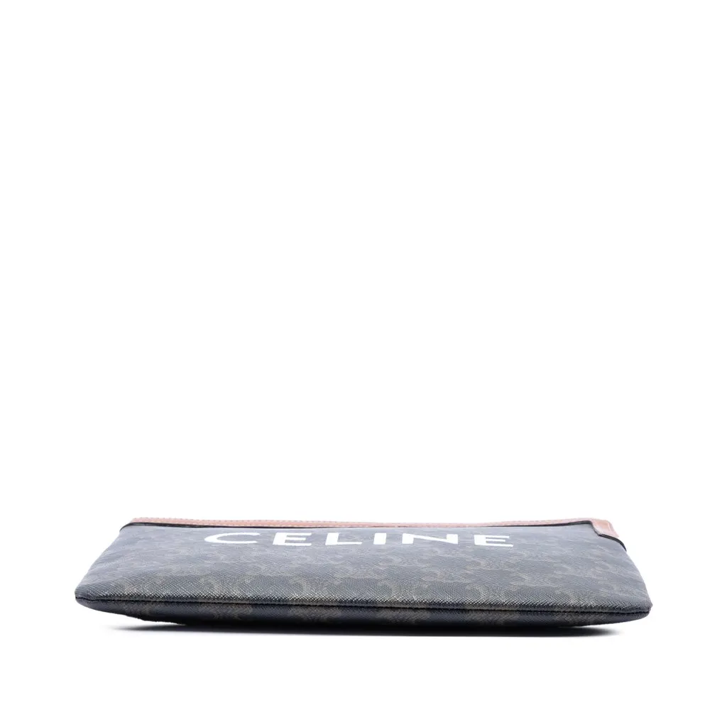 Celine Small Triomphe Coated Canvas Clutch Brown Very good - Inside View