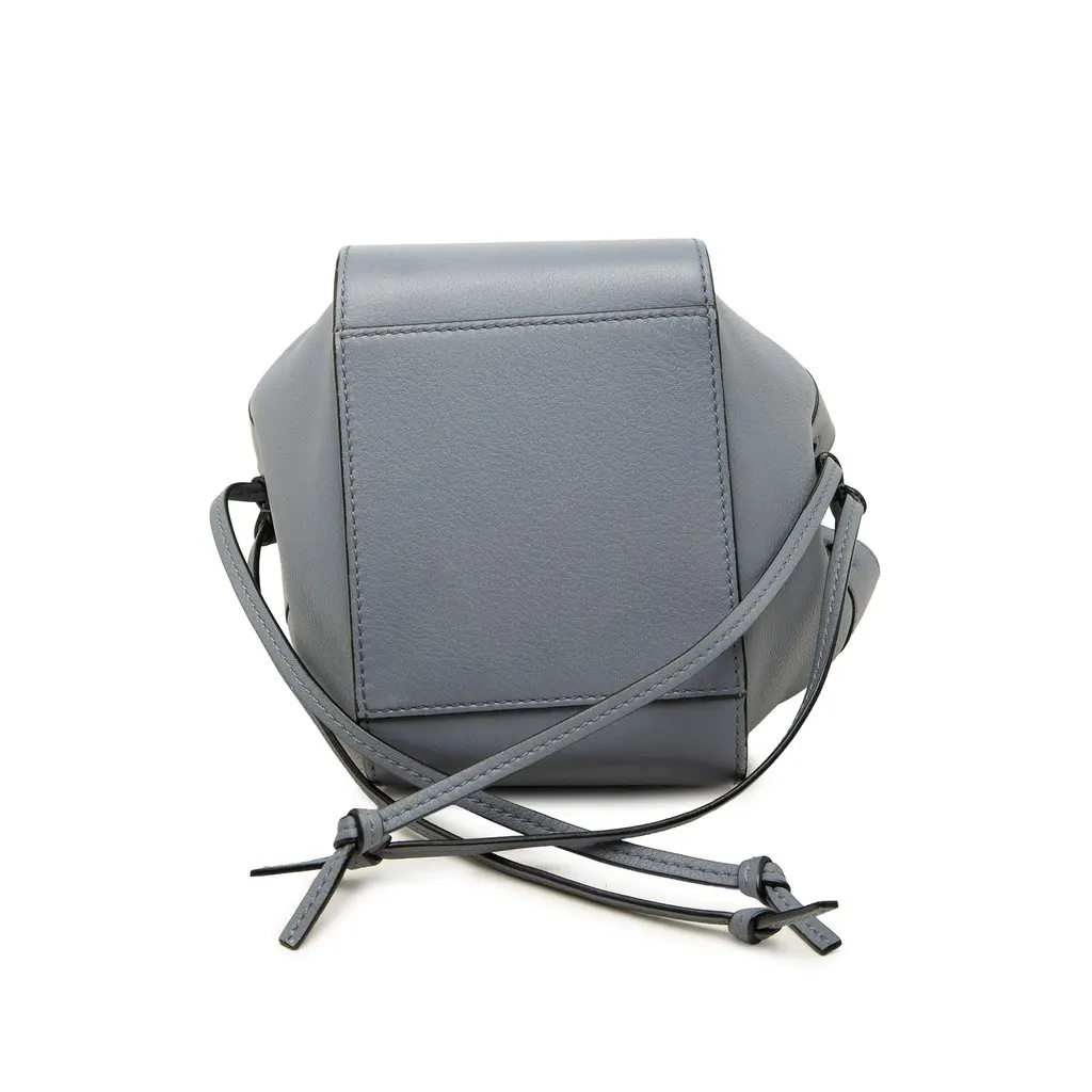 Loewe Mini Grained Calfskin Drawstring Hammock Satchel Grey Leather Good - Inside View