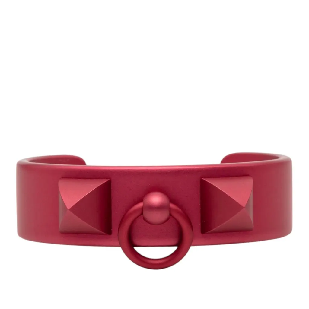 Hermès Aluminum Collier de Chien Medor Sunset Bracelet T2 Pink Metal Very good - Front View