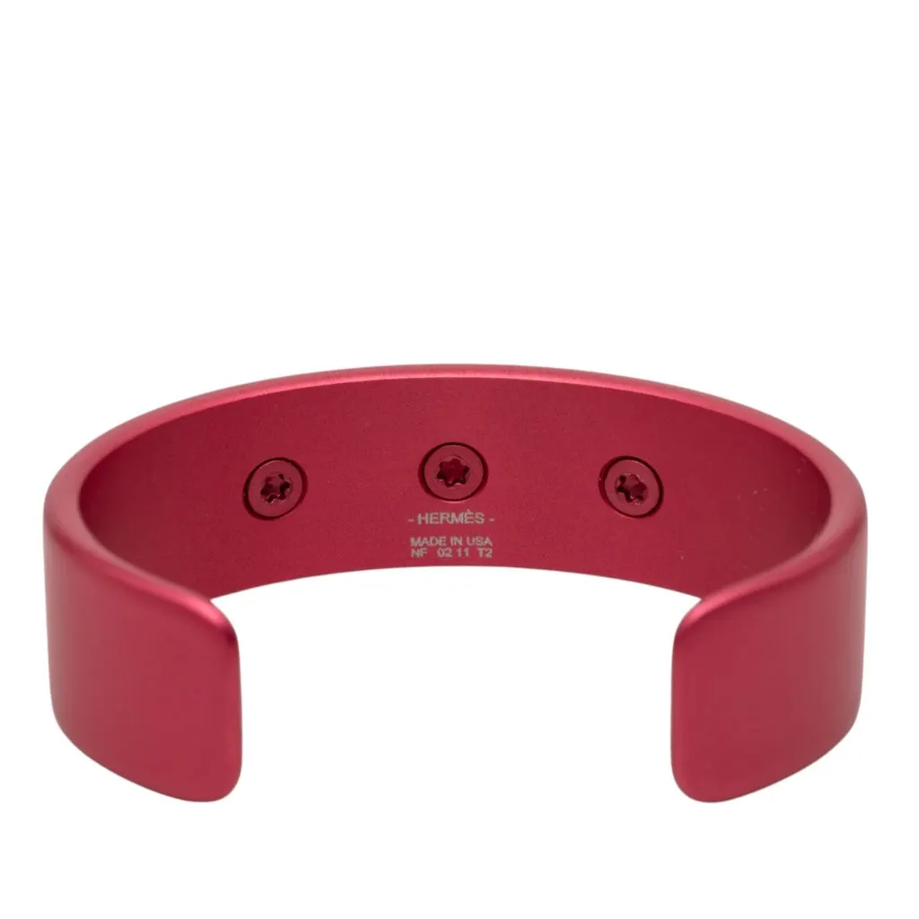 Hermès Aluminum Collier de Chien Medor Sunset Bracelet T2 Pink Metal Very good - Model View