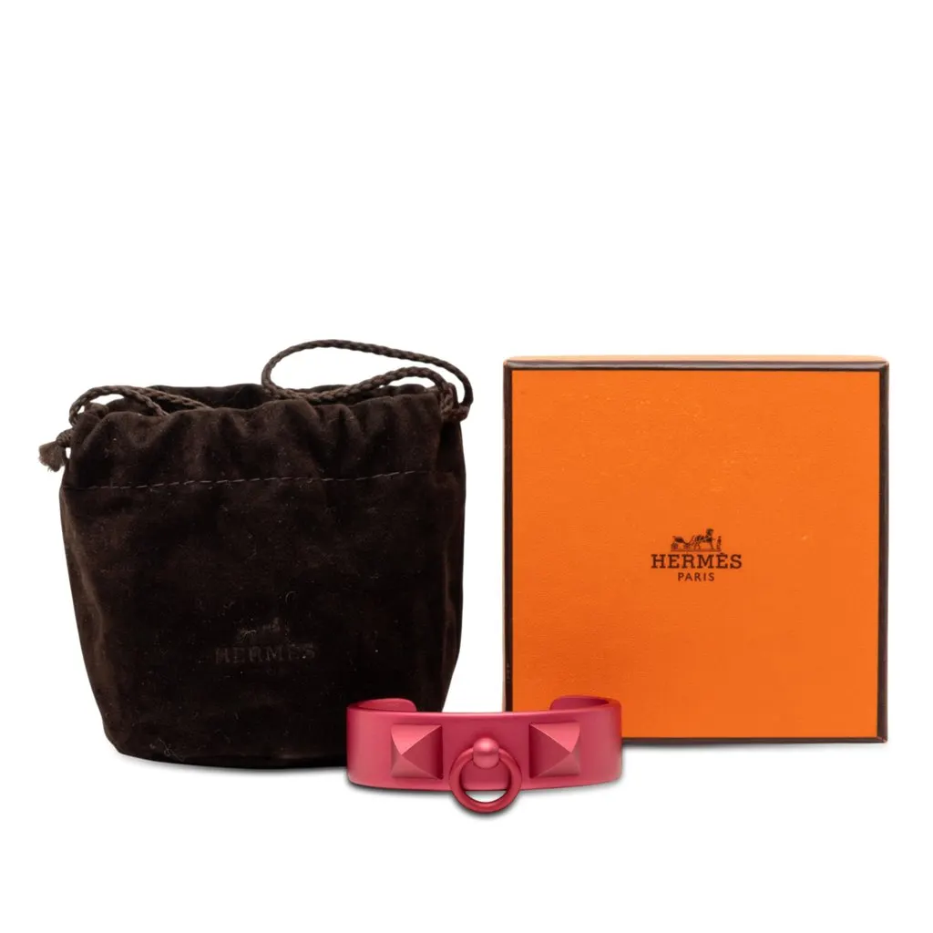 Hermès Aluminum Collier de Chien Medor Sunset Bracelet T2 Pink Metal Very good - Box View