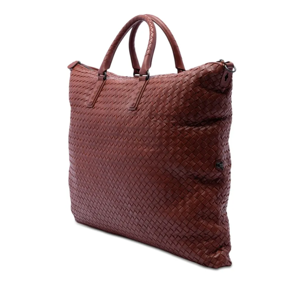 Bottega Veneta Maxi Nappa Intrecciato Convertible Tote Red Leather Very good - Back View