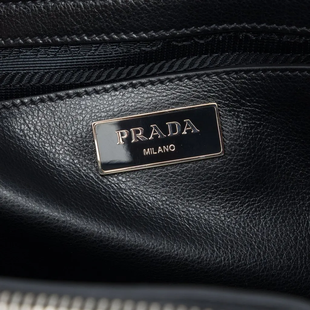 Prada Mini Pony Hair Leopard Print Cavallino Twin Pocket Satchel Pink Very good - Box View