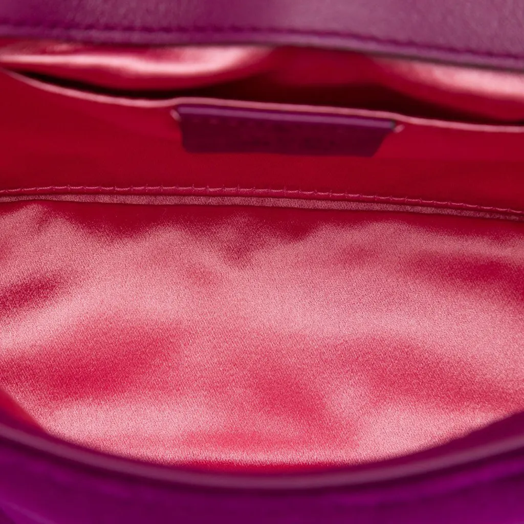 Gucci Small GG Marmont Matelasse Velvet Crystal Embellished Shoulder Bag Purple Very good - Model View