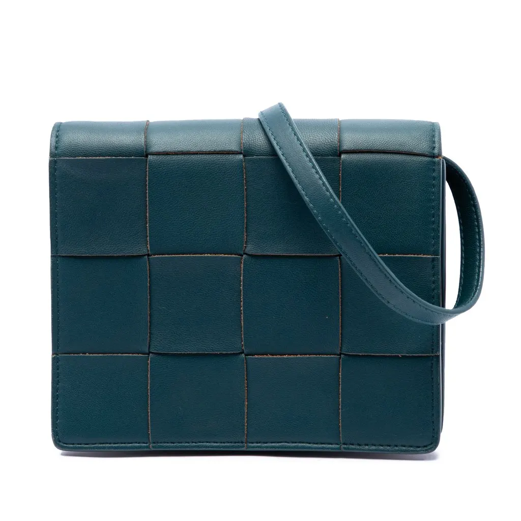 Bottega Veneta Mini Nappa Maxi Intrecciato Cassette Crossbody Black Leather Very good - Front View