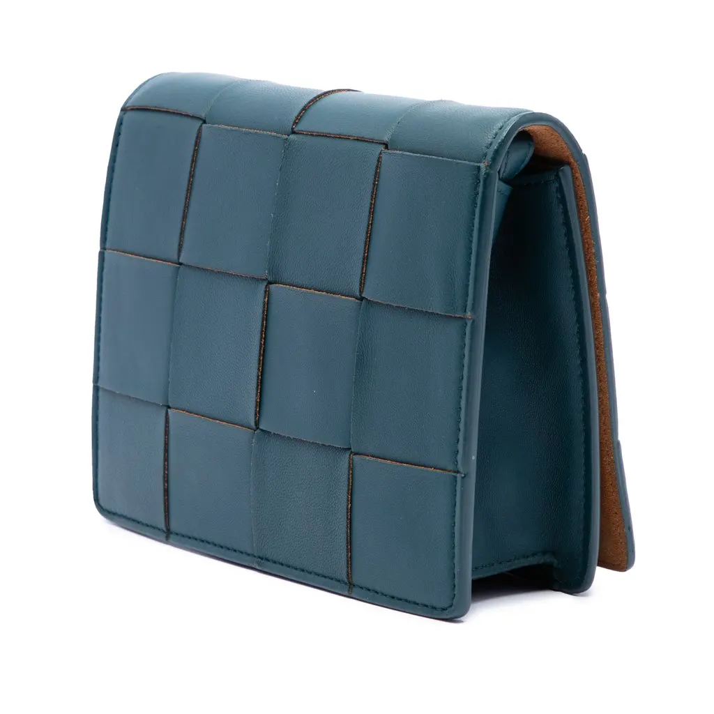 Bottega Veneta Mini Nappa Maxi Intrecciato Cassette Crossbody Black Leather Very good - Back View