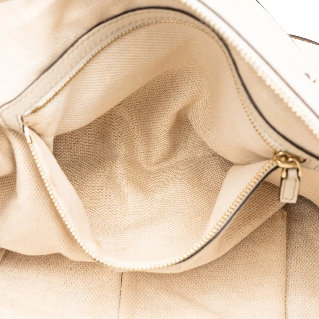 Gucci Small Leather Soho Working Tote White Leather Good - Box View