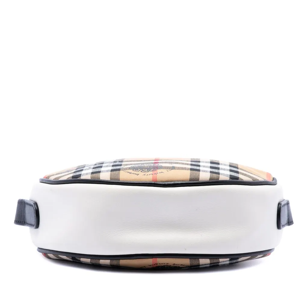 Burberry Cartoon House Check Round Crossbody Beige Very good - Inside View