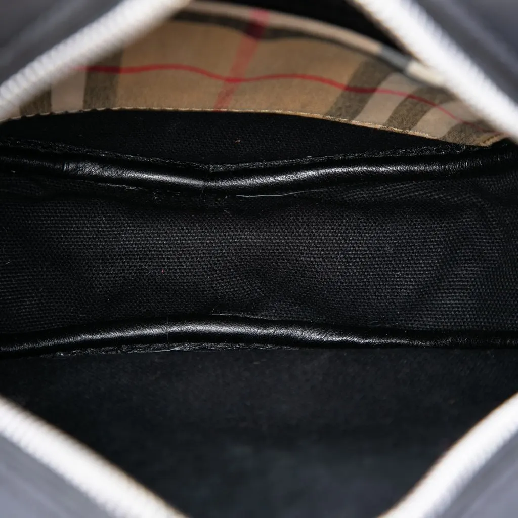 Burberry Cartoon House Check Round Crossbody Beige Very good - Model View
