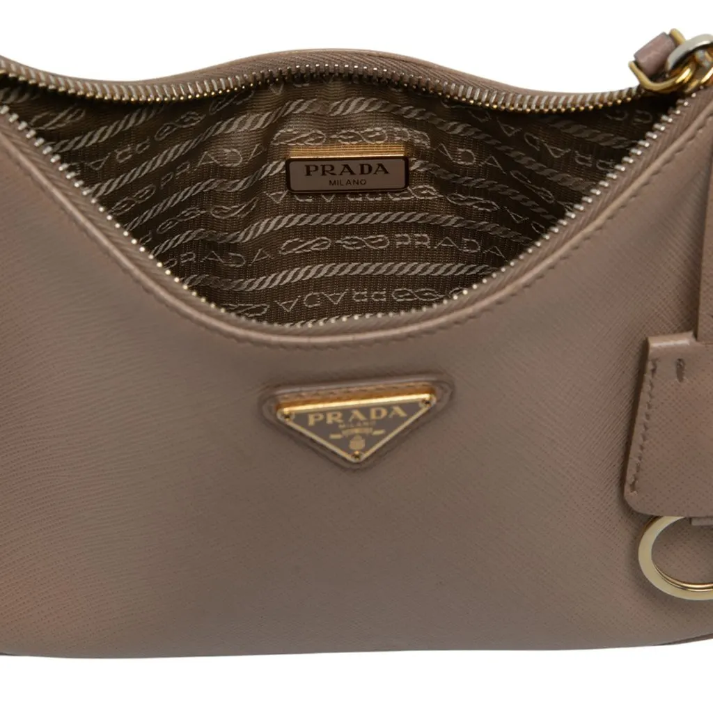 Prada Saffiano Lux Re Edition 2005 Satchel Beige Leather Good - Box View