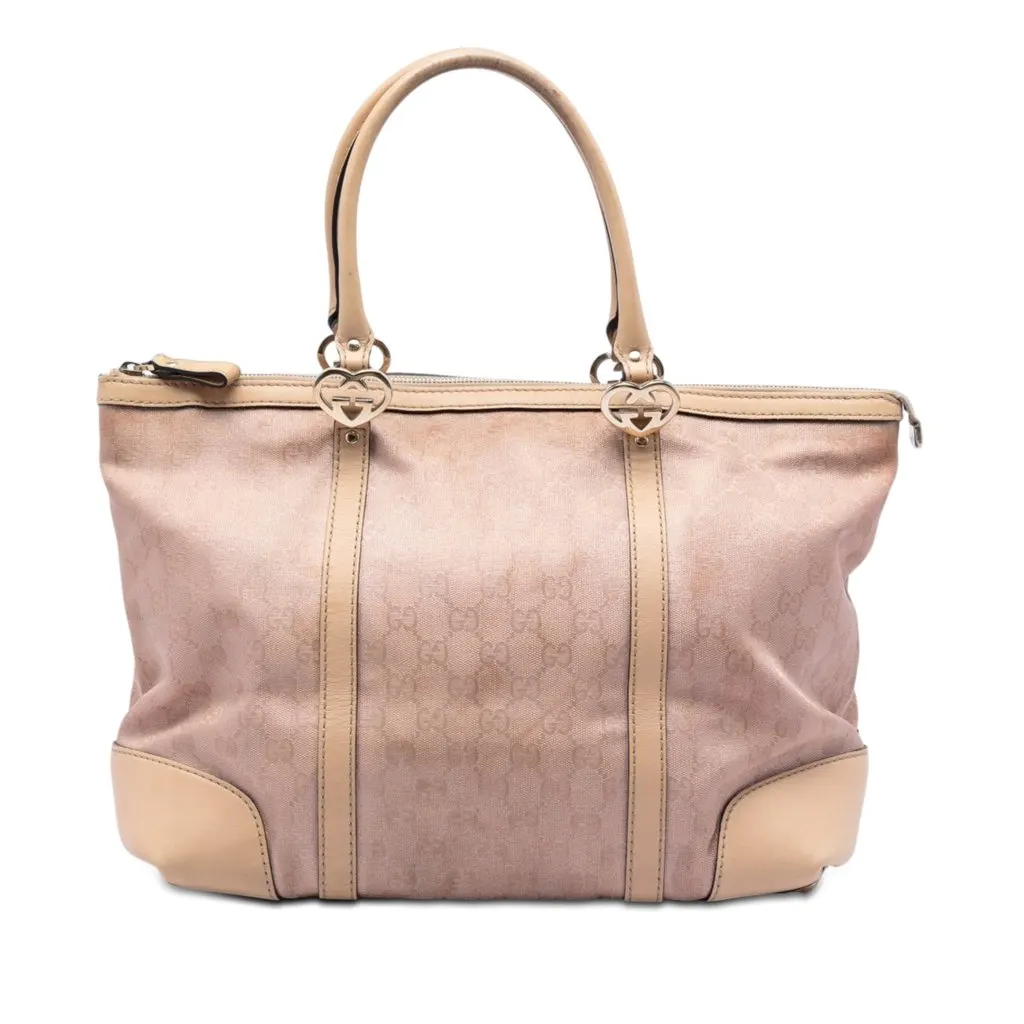 Gucci GG Metallic Canvas Lovely Tote Pink Very good - Front View