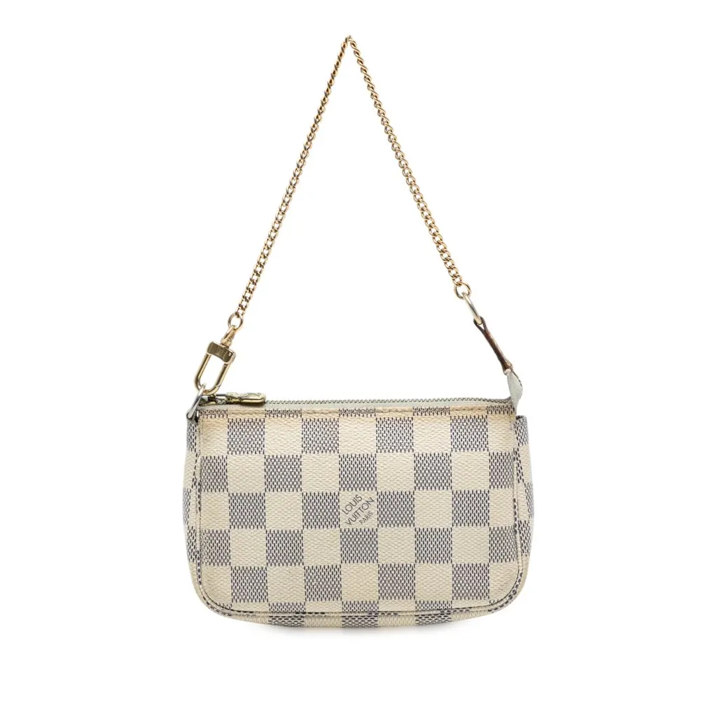 Louis Vuitton Damier Azur Mini Pochette Accessoires White Very good - Front View