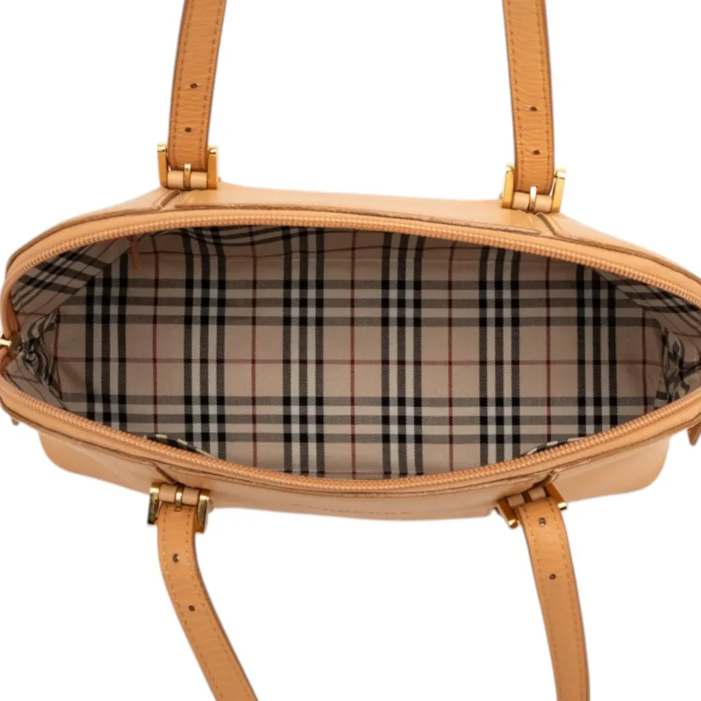 Burberry Leather Handbag Brown Leather Very good - Model View