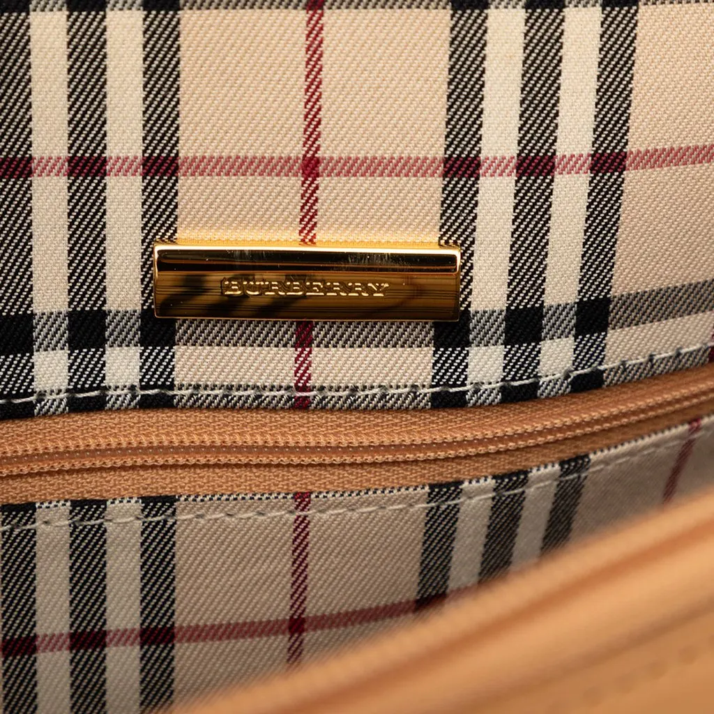 Burberry Leather Handbag Brown Leather Very good - Box View