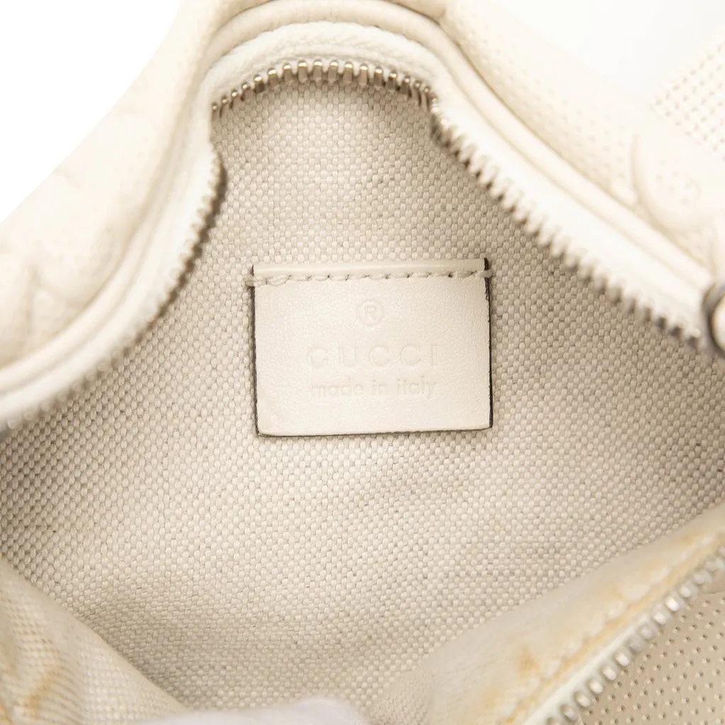 Gucci GG Embossed Perforated Leather Belt Bag White Leather Very good - Box View