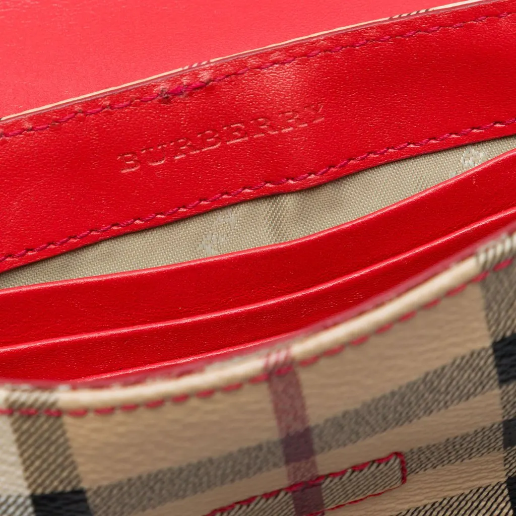 Burberry Mini Haymarket Check Coated Canvas Tassel Crossbody Beige Very good - Box View
