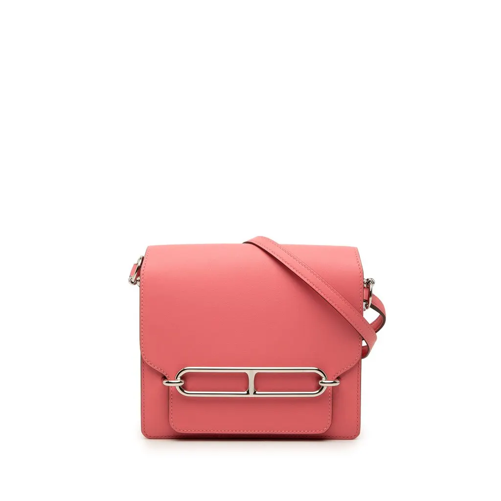 Hermès Mini Evercolor Sac Roulis 18 Pink Leather Very good - Front View