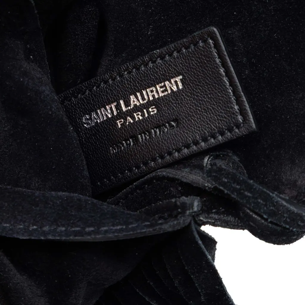 Saint Laurent Toy Suede Anita Fringed Crossbody Black Leather Very good - Box View
