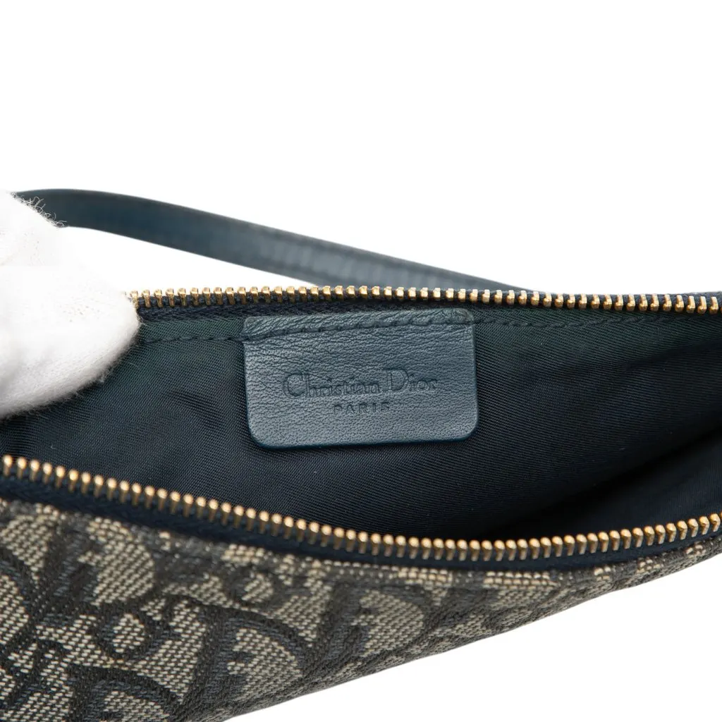 Dior Mini Diorissimo Canvas Saddle Pochette Blue Canvas Good - Box View