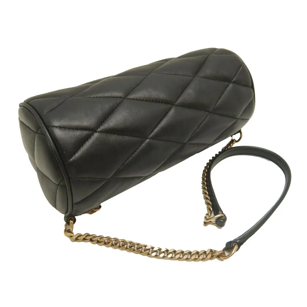 Saint Laurent Mini Quilted Lambskin Sade Tube Bag Black Leather Very good - Back View