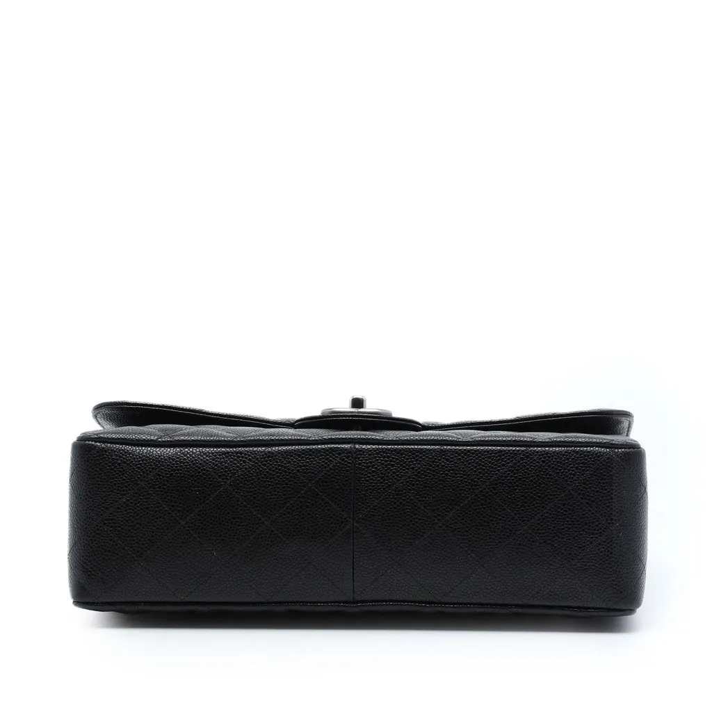Chanel Jumbo Classic Caviar Single Flap Black Leather Very good - Inside View