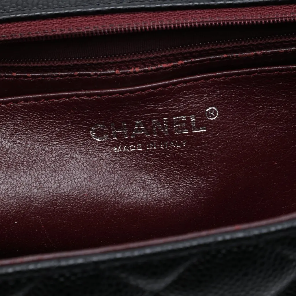 Chanel Jumbo Classic Caviar Single Flap Black Leather Very good - Box View