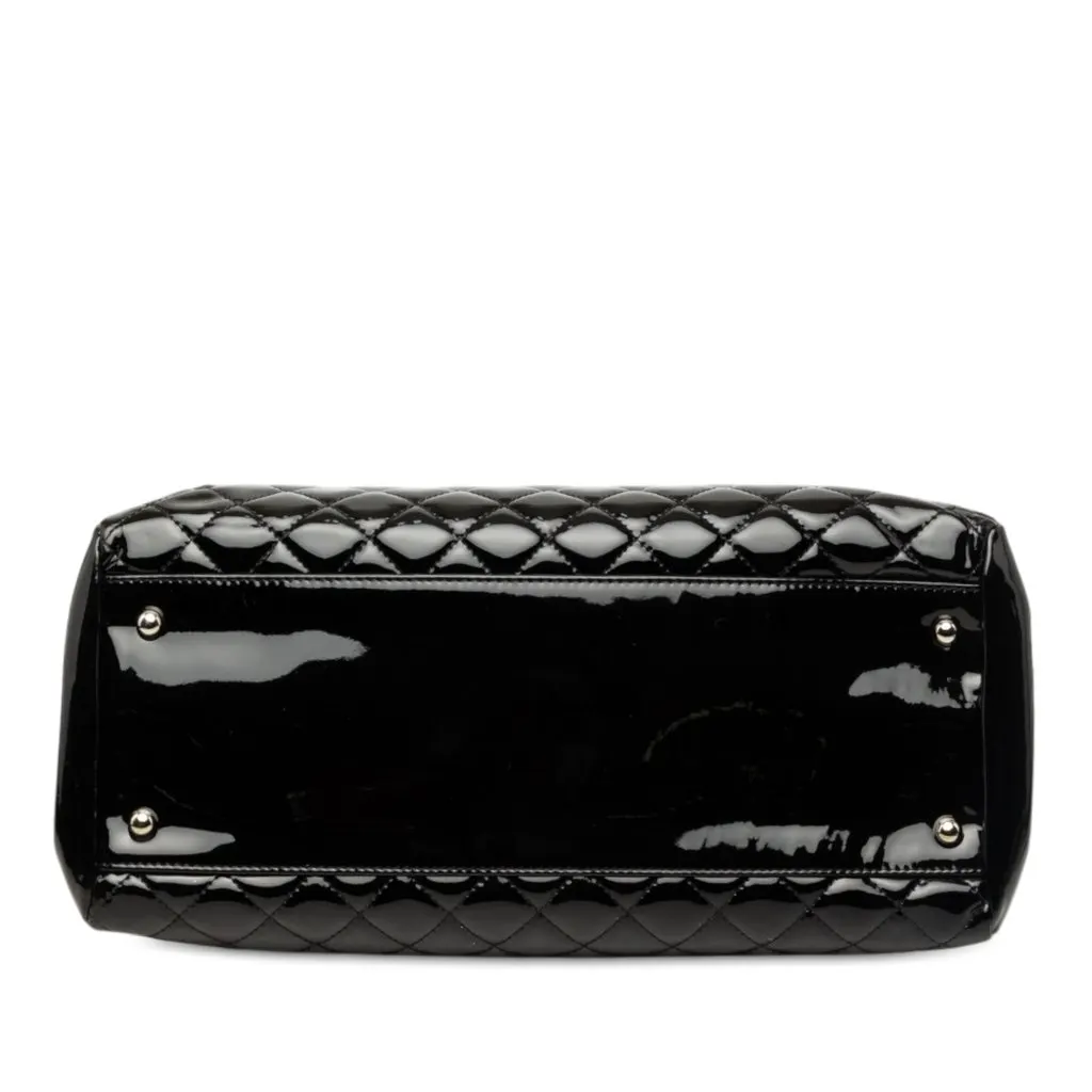 Chanel Large Quilted Patent Just Mademoiselle Bowling Bag Black Leather Very good - Inside View
