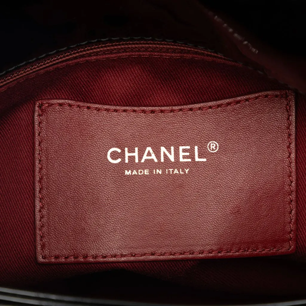 Chanel Large Quilted Patent Just Mademoiselle Bowling Bag Black Leather Very good - Box View