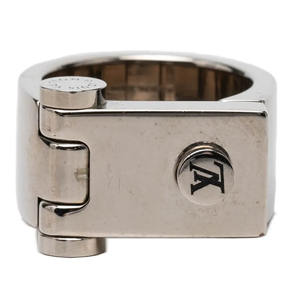 Louis Vuitton Brass Hinge Lock Ring Silver Metal Very good - Front View