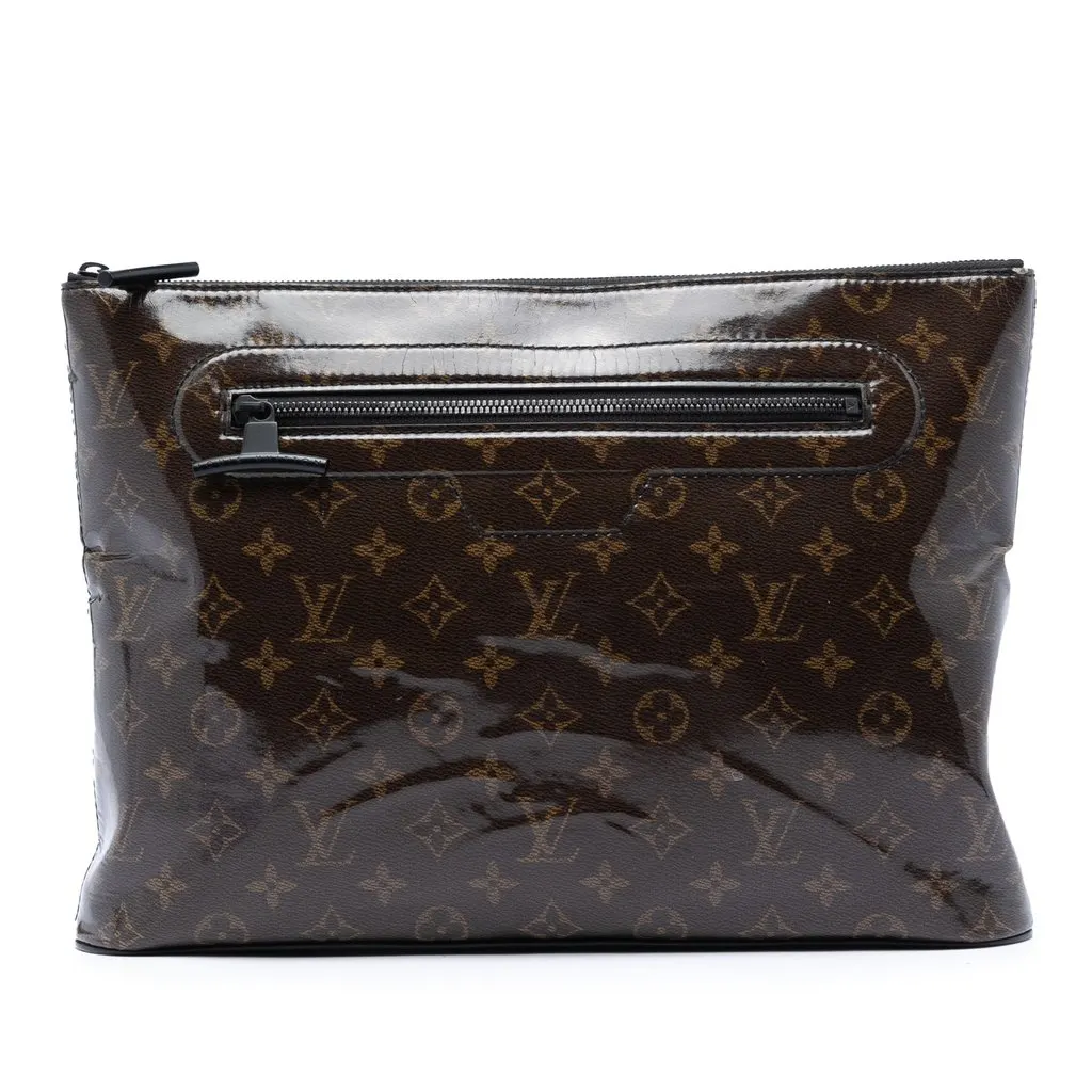Louis Vuitton Monogram Glaze Pochette Cosmos Brown Very good - Front View